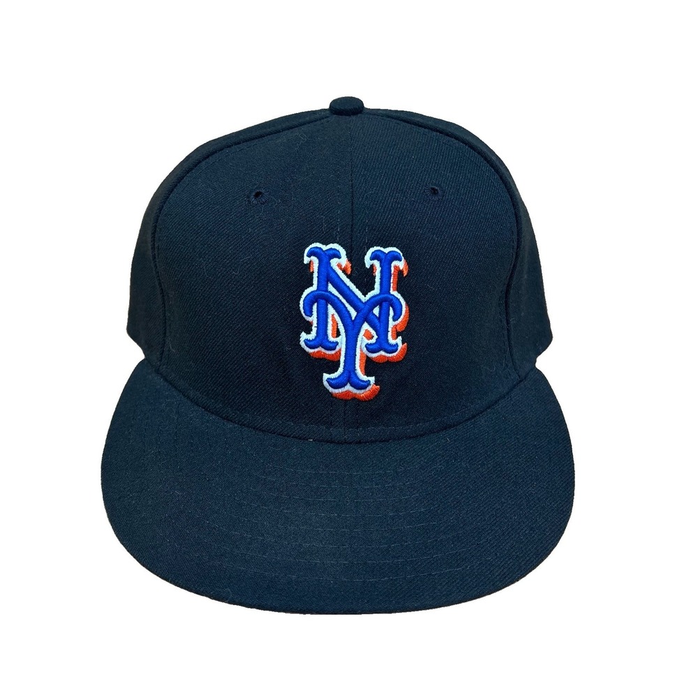 New York Mets 59FIFTY Black Fitted Hat 7 1/4 New Made In USA MiUSA MLB